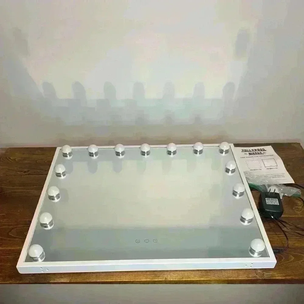 NNEDSZ Hollywood Frameless Makeup Mirror With 15 LED Lighted Vanity Beauty